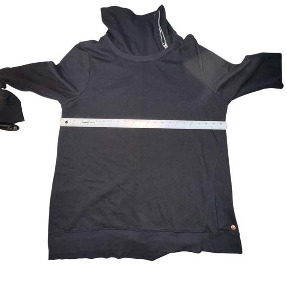 LANE BRYANT LIVI Zipper Split Neck Cowl Sweater - Black Plus 14/16 - Picture 8 of 11